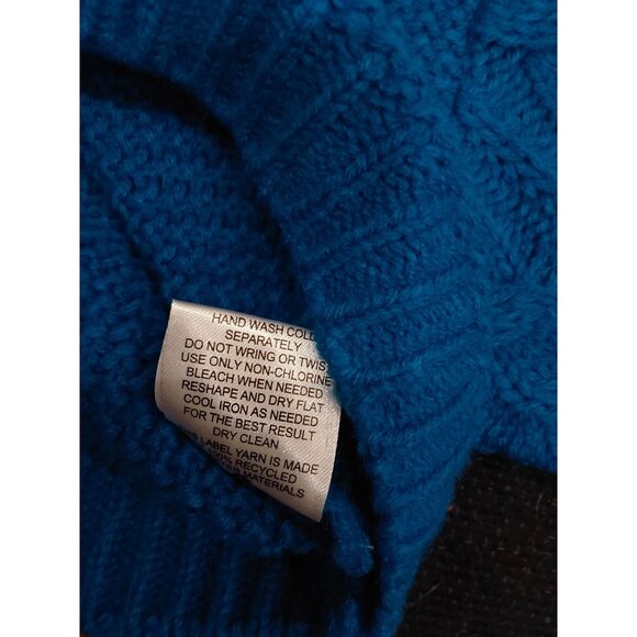 NEW HIPPIE ROSE Women's Oversized Cropped Cobalt Blue Cable Knit Sweater. XL - Picture 6 of 11
